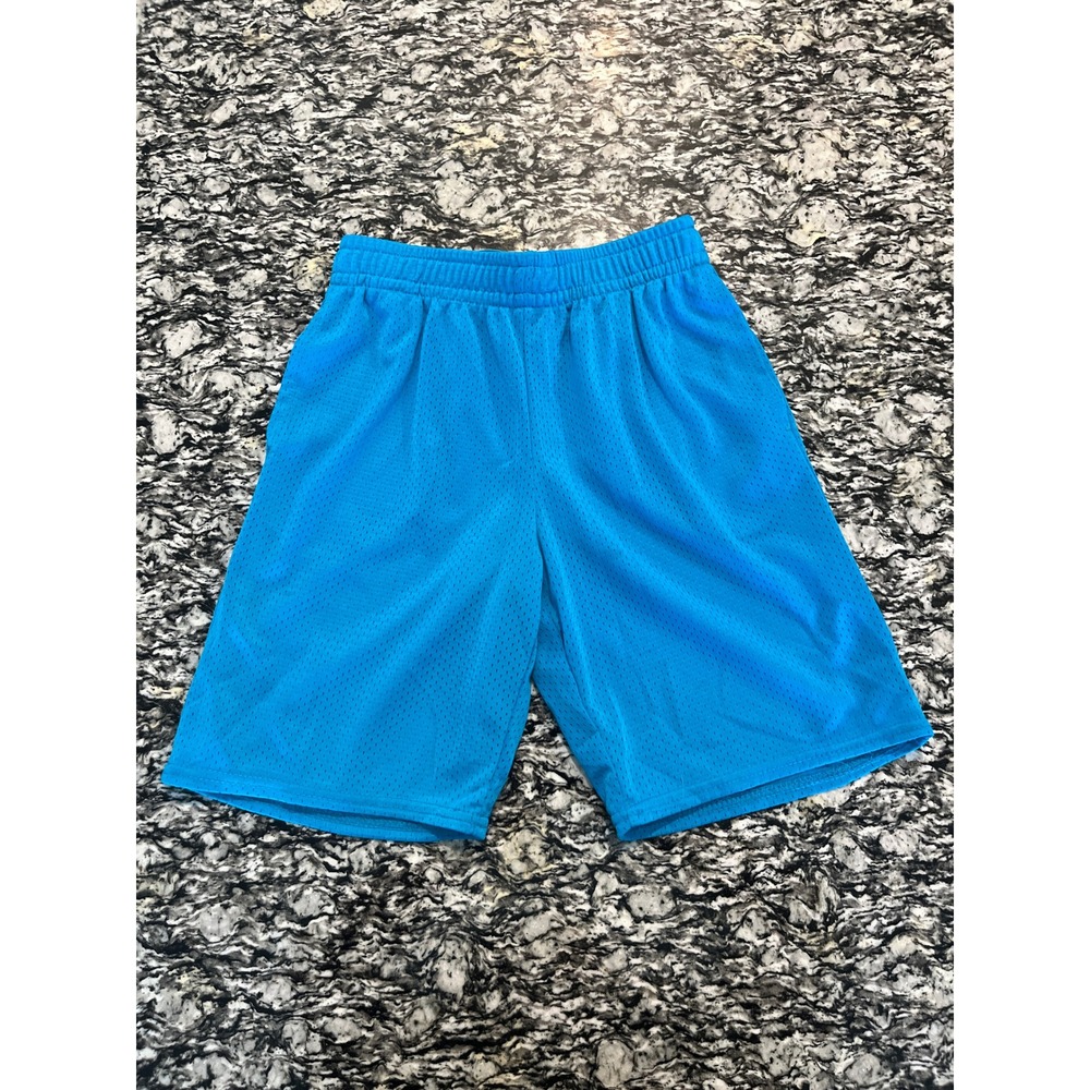 Athletic Works Boys Blue Mesh Athletic Shorts Size L 10-12 Drawstring Lined